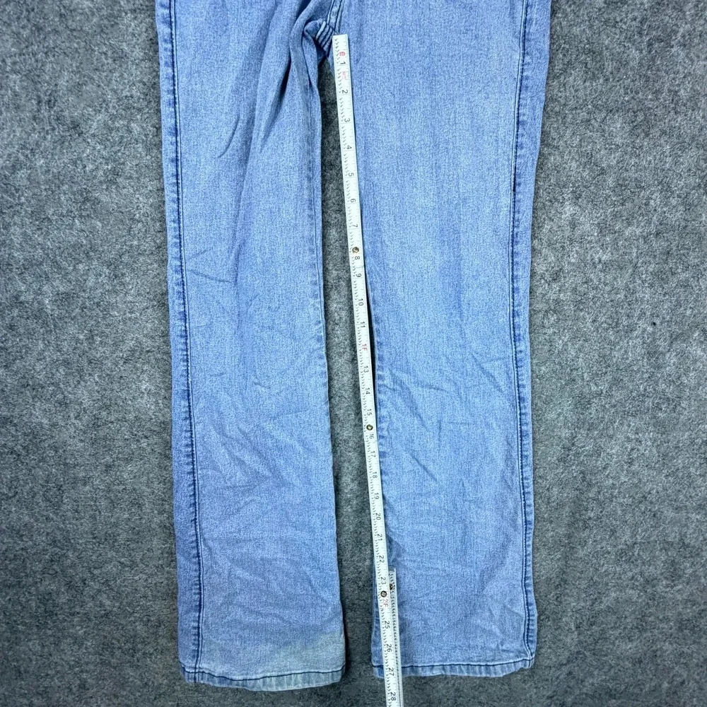 Mashi Premium‎ Jeans Womens 30 Blue Embroidered Y2K Low Rise Bootcut Leg